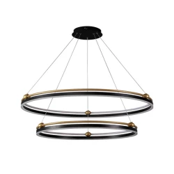 Больше о товаре Подвесной светодиодный светильник Crystal Lux FERNANDO SP123W LED D600+800 BLACK/GOLD