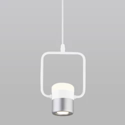 Больше о товаре Подвесной светодиодный светильник Eurosvet Oskar 50165/1 LED белый/серебро