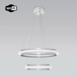 Больше о товаре Подвесной светодиодный светильник Eurosvet Imperio 90241/2 белый/ серебро Smart