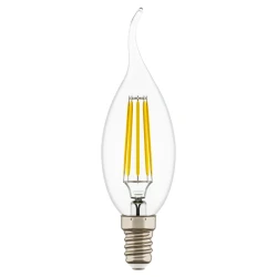 Больше о товаре Лампа светодиодная филаментная Lightstar LED Filament Е14 6W 4000K свеча на ветру прозрачная 933604