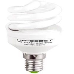 Больше о товаре Лампа энергосберегающая Наносвет E14 9W 2700K матовая ES-SPU09/E14/827 E079