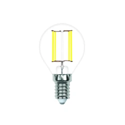 Больше о товаре Лампа светодиодная филаментная Volpe E14 7W 3000K шар прозрачный LED-G45-7W/3000K/E14/CL/SLF UL-00008318
