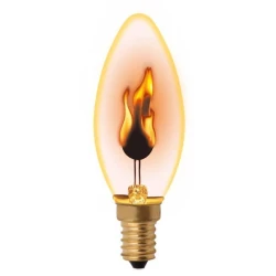 Больше о товаре Лампа декоративная (UL-00002981) Uniel E14 3W золотистая IL-N-C35-3/RED-FLAME/E14/CL