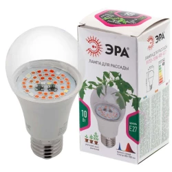 Больше о товаре Лампа светодиодная для растений ЭРА E27 10W 1310K прозрачная Fito-10W-RB-E27 Б0050600