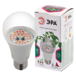 Больше о товаре Лампа светодиодная для растений ЭРА E27 12W 1310K прозрачная Fito-12W-RB-E27 Б0050601