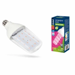 Больше о товаре Лампа светодиодная для растений (UL-00007647) Uniel E27 12W прозрачная LED-B82-12W/SPBR/E27/CL PLP33WH